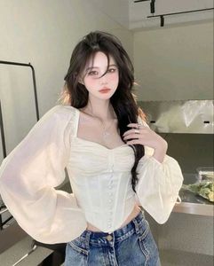 Women French Style Retro Vintage Top High Quality