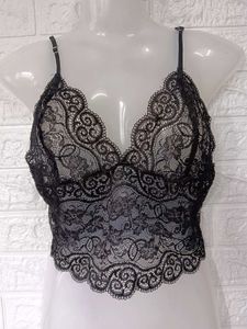 Black Self Design Lace Lingerie Set