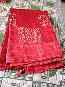Red Floral Design Fabric