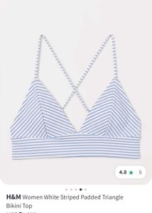 H&amp;M Striped Triangle Bra Top
