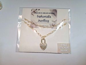Anti Tarnish Golden Double Layered Heart Necklace