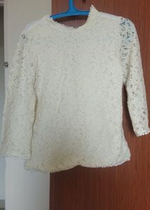 Lace Top with Mock Neck