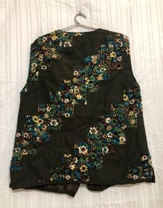 Green Printed Waistcoat