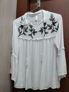White Embroidered Top