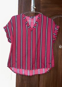 Striped V-Neck Top