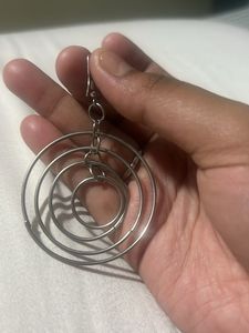 Silver Beaded Hoop Earrings✨