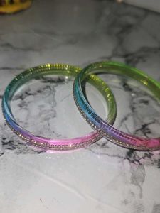 Rainbow Rhinestone Bangles