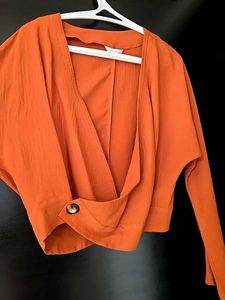 Orange Wrap Top