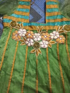 Green Embroidered Kurta