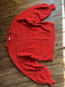 Red Fuzzy Knit Sweater