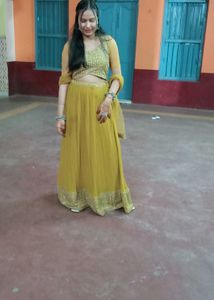 Triangle Cut Blouse And Lehenga