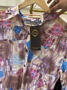 Vintage Floral Print Blouse