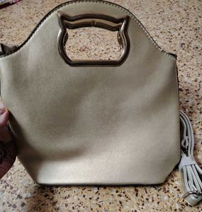Metallic Gold Top Handle Bag