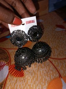 Black Metal Jhumka