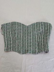 ZARA Green Corset Top