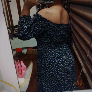 Off-shoulder Print Dress