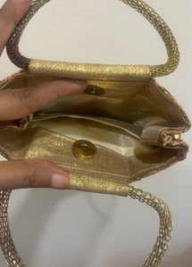 Embroidered Peach Handbag