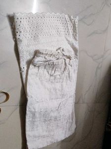 White Kurta with Lace Detail
