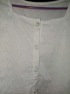 White Eyelet top