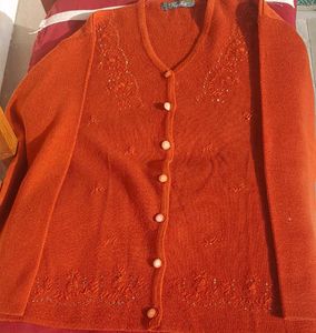 Embroidered  with Beads Wollen Cardigan