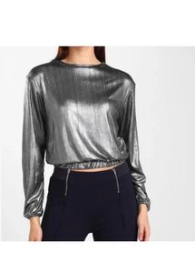 UMM Metallic Long Sleeve Party Top