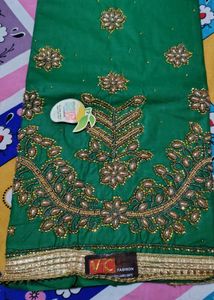 Green Embroidered Salwar Kurta  With Dupatta