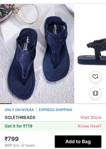 Solethreads Navy Blue Flats