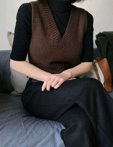 ₹FREE DELIVERY Brown Knit Vest