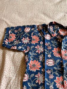 Printed Cotton Blue Shirt