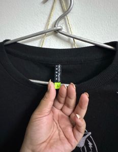 Black &#39;Bad Vibes Only&#39; Crop Top