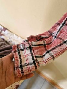 Pink Plaid Cropped Flannel