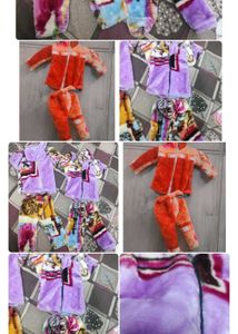 3 pair Cute Kids' Fuzzy Pajama Set