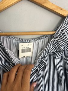 Striped Off-Shoulder Crop Top