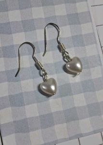 Heart Pearl Drop Earrings