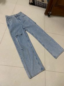 Y2k Pintresty Ripped Knee Jeans