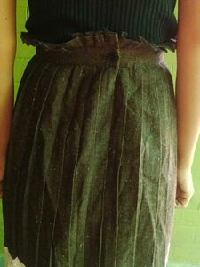 Vintage High-waist Pleated Skirt