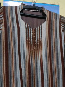 Striped Winter Kurta Set