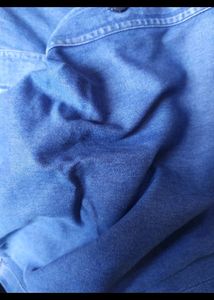 Blue Denim Slim Fit Shirt For Men (L)