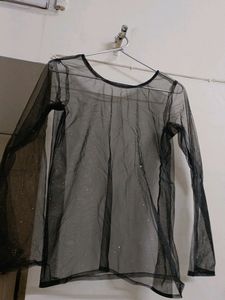 Sheer Black Long Sleeve Top