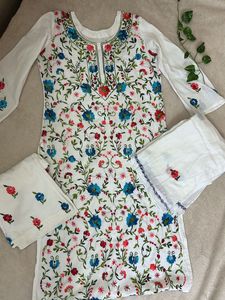 Pretty Kantha Suit With Pant And Dupatta
