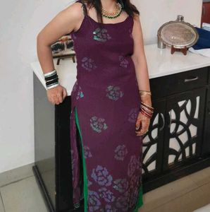 Karvachauth Special lnddus Burgundy Sequined Kurta