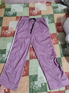 Mauve Track Pants with White Stripe