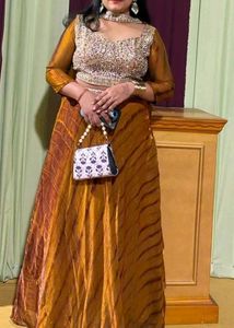 Elegant Gold Lehenga Choli Set
