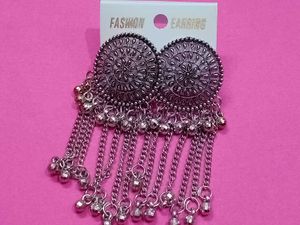 Boho Silver Drop Earrings Combo Of 2