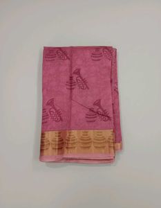 Printed Pink Saree