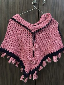 Pink Crochet Poncho