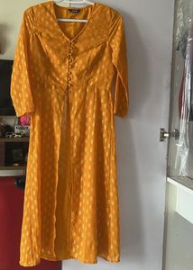Golden Motifs Mustard Kurta