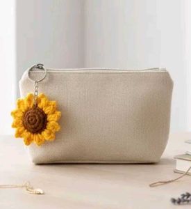 Crochet Sunflower Charm keychain