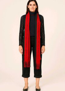 Red Dupatta With Ethnic Scarf