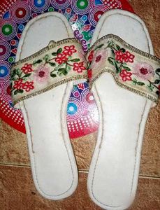 Floral Embroidered Flats